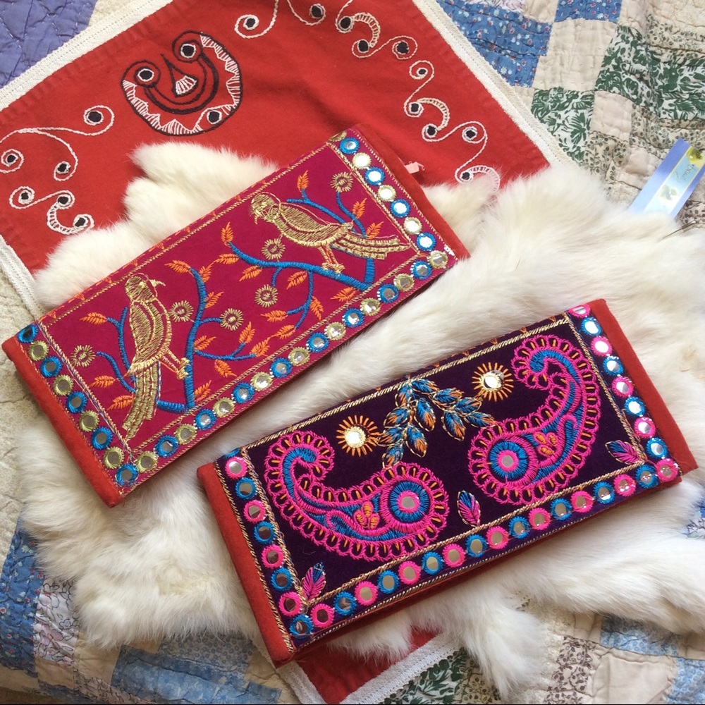 Purple wallet I got in India ❣️Embroidered paisley Bohemian Mirrors